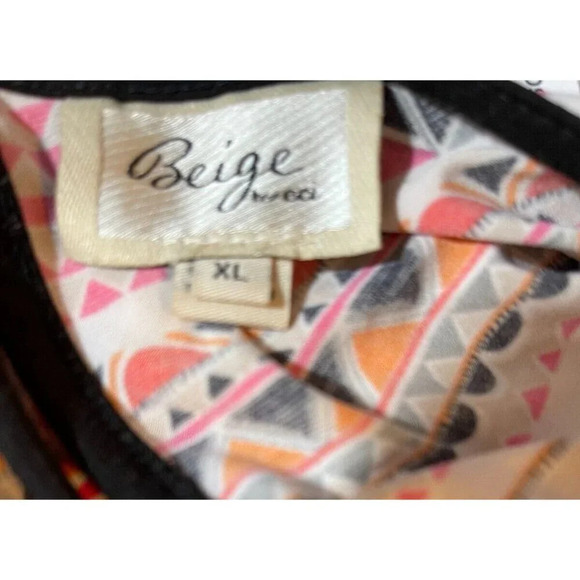 Beige XL Coral Multi Drawstring Scoop Neckline Crisscross Strap Back Maxi Dress - Picture 6 of 6